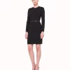 AKRIS Belted Long Sleeve Double Face Wool Dress