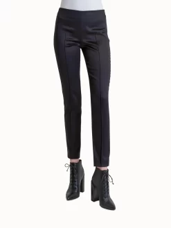 AKRIS Slim Leg Silk Satin Pants