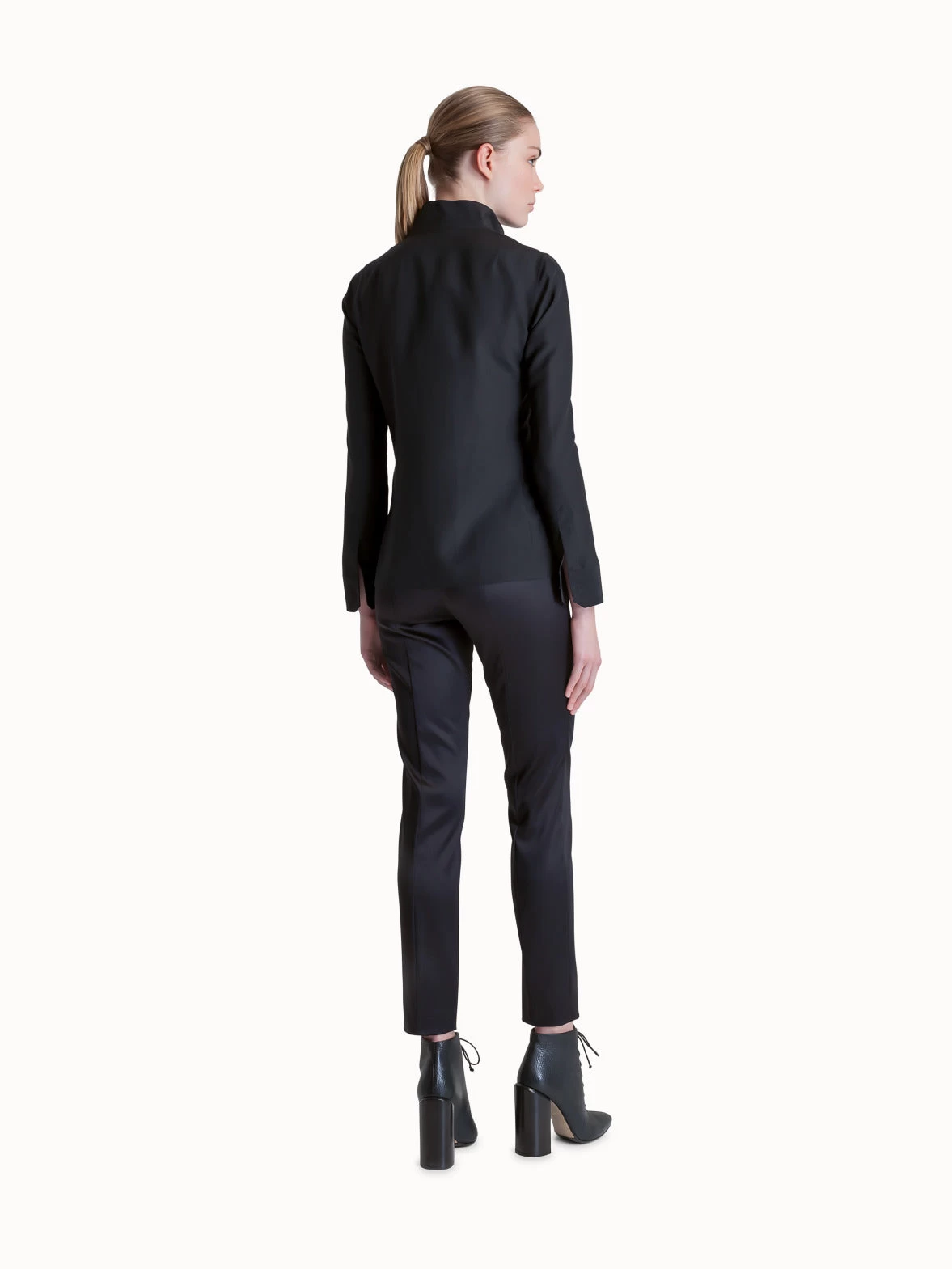 AKRIS Slim Leg Silk Satin Pants - Image 4