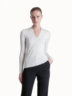 AKRIS Long Sleeve Shirt In Silk Jersey