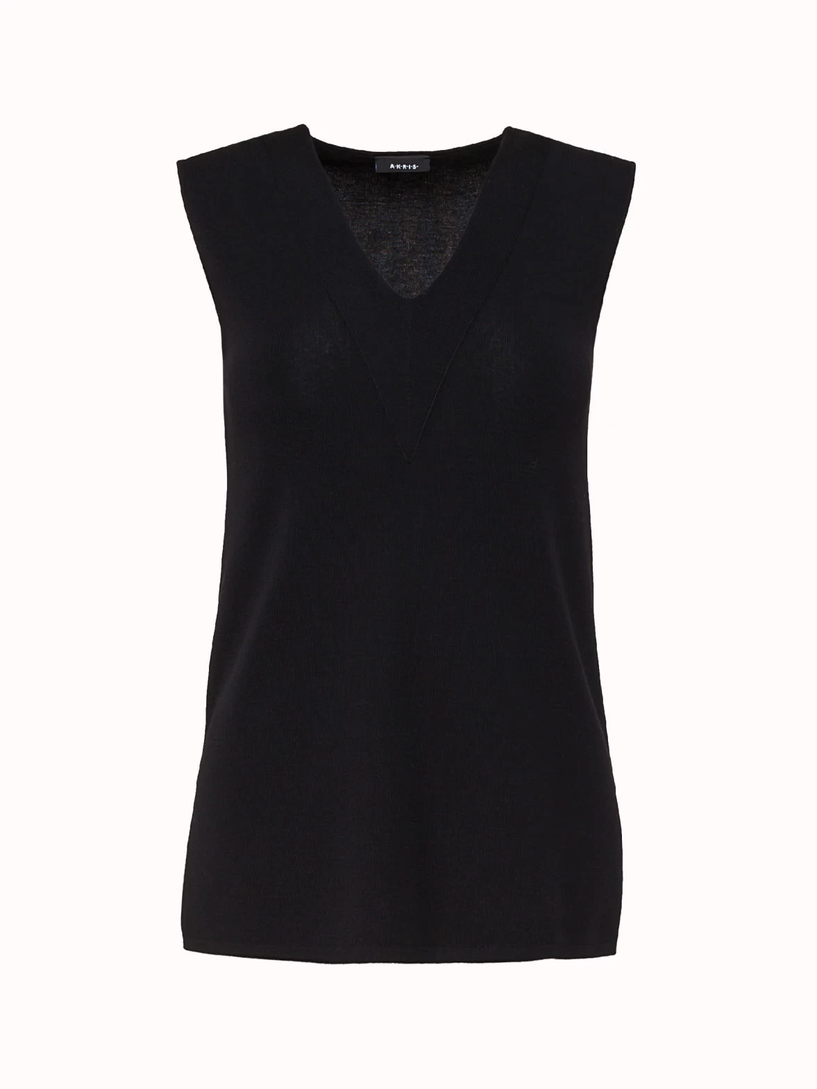 AKRIS Sleeveless Wool V-Neck Top