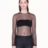 AKRIS Long Sleeve Sheer Mesh Layering Top
