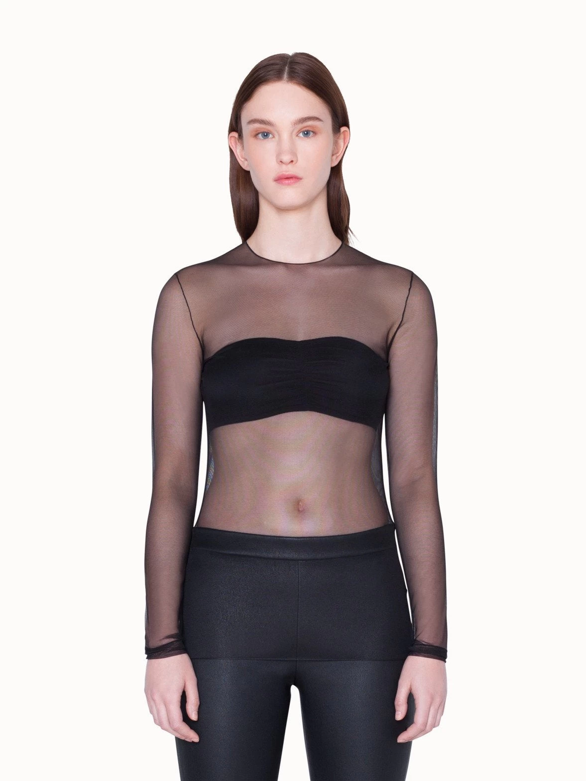 AKRIS Long Sleeve Sheer Mesh Layering Top