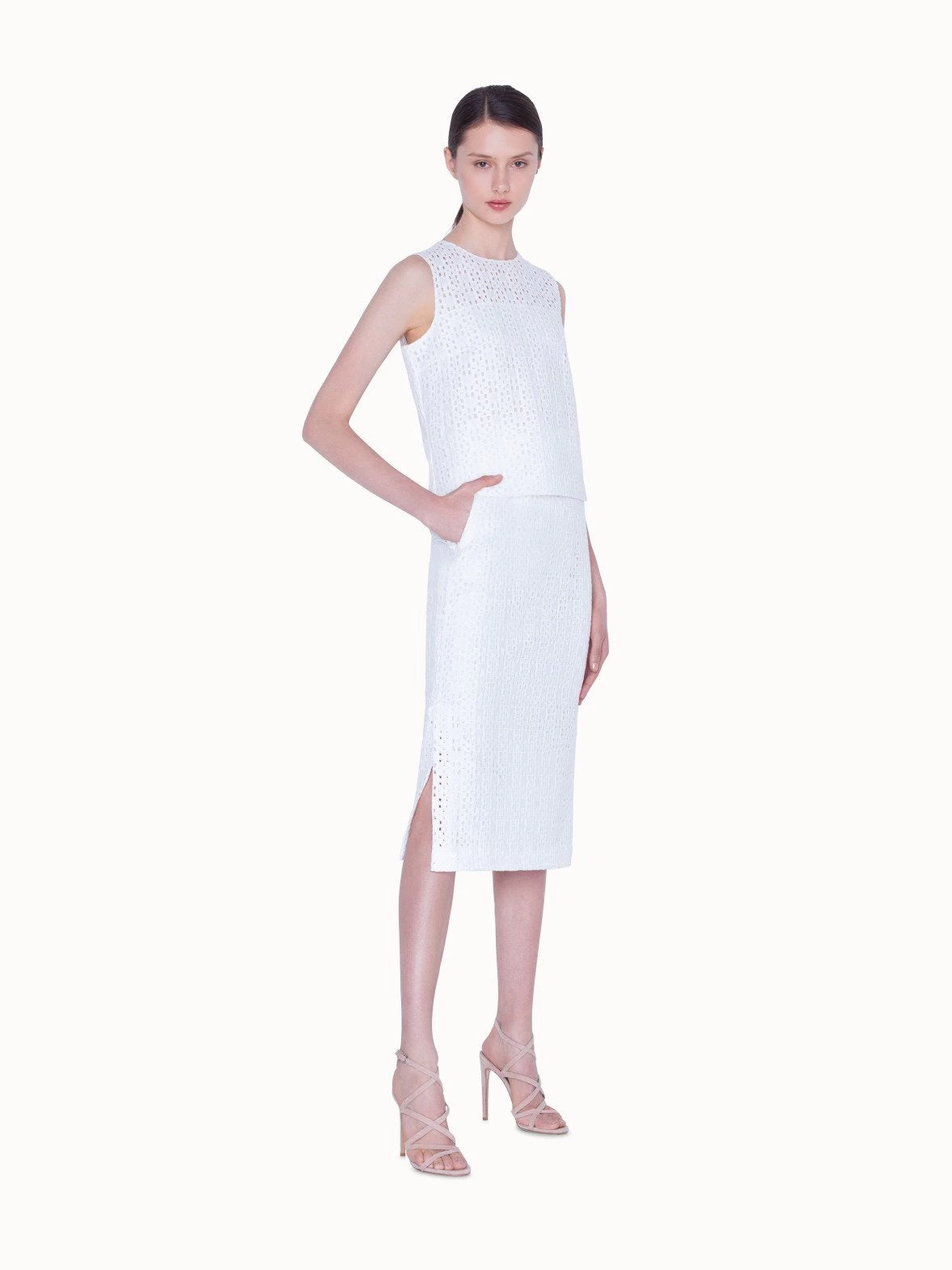 AKRIS Blouse With Plaid Embroidery - Image 4