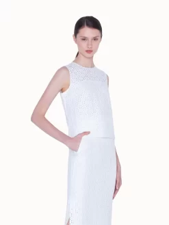 AKRIS Blouse With Plaid Embroidery