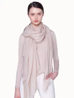 AKRIS Cashmere Silk Scarf With Subtle Fringe
