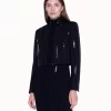 AKRIS Short Jacket In Silk Stretch With Sequin Stripes