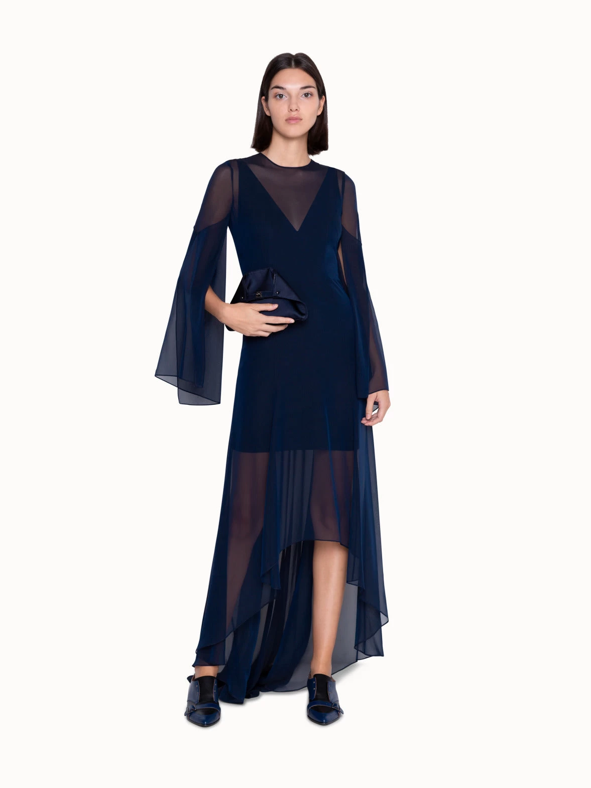 AKRIS Long Evening Dress In Silk