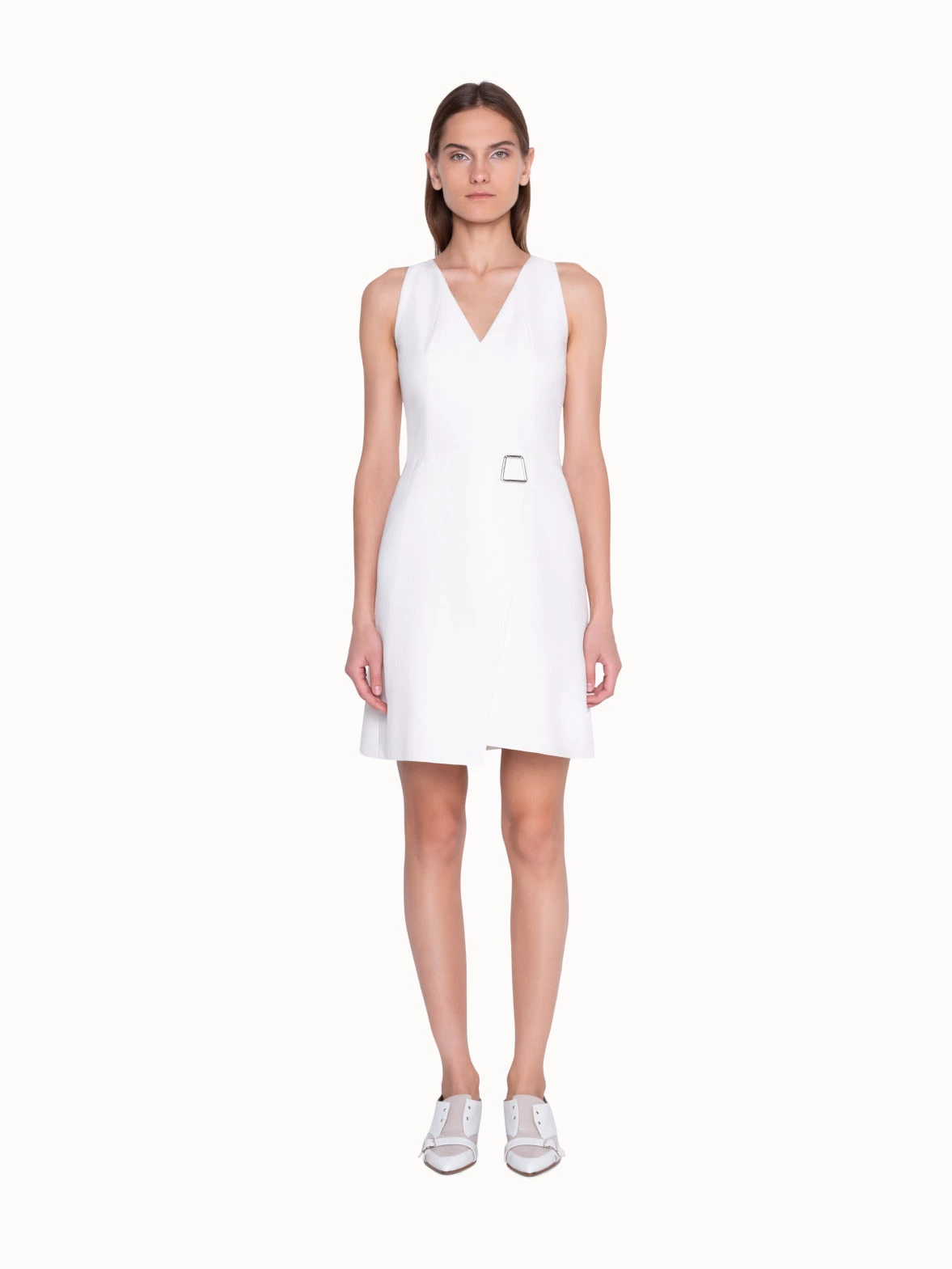 AKRIS Wrap Style Dress In Cotton Sillk With V-Neck - Image 3