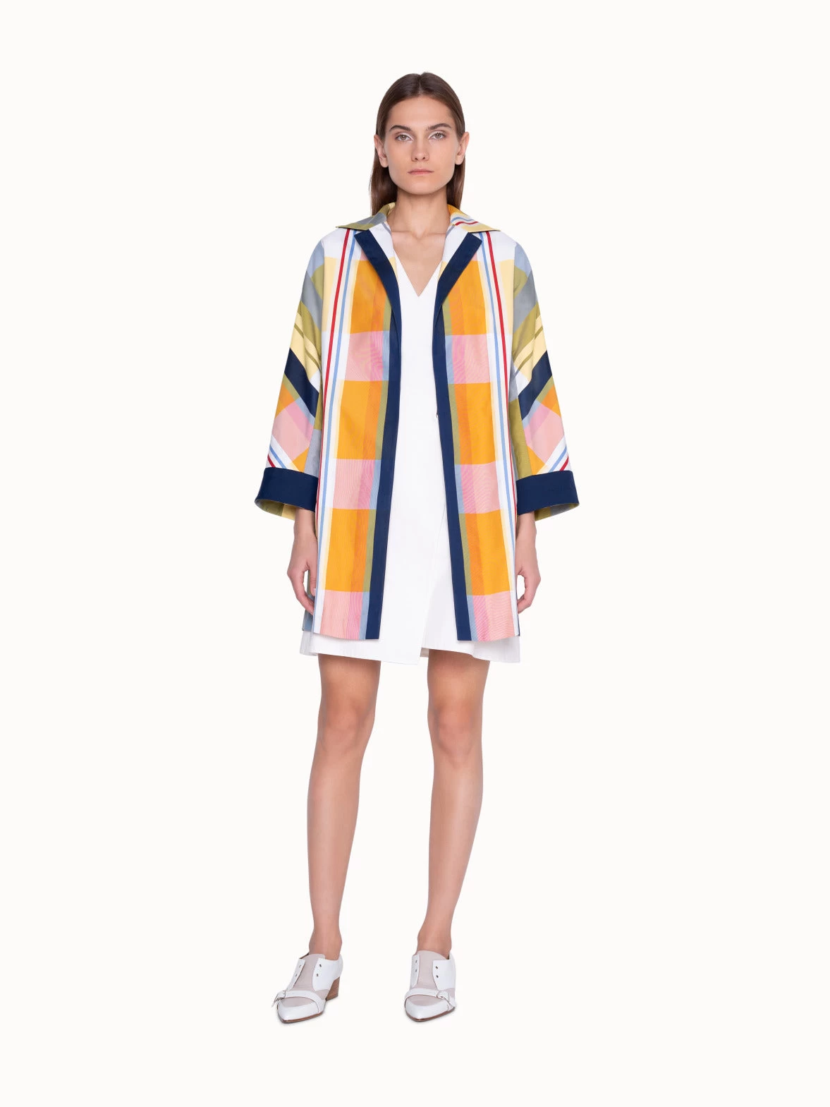 AKRIS Wrap Style Dress In Cotton Sillk With V-Neck - Image 6