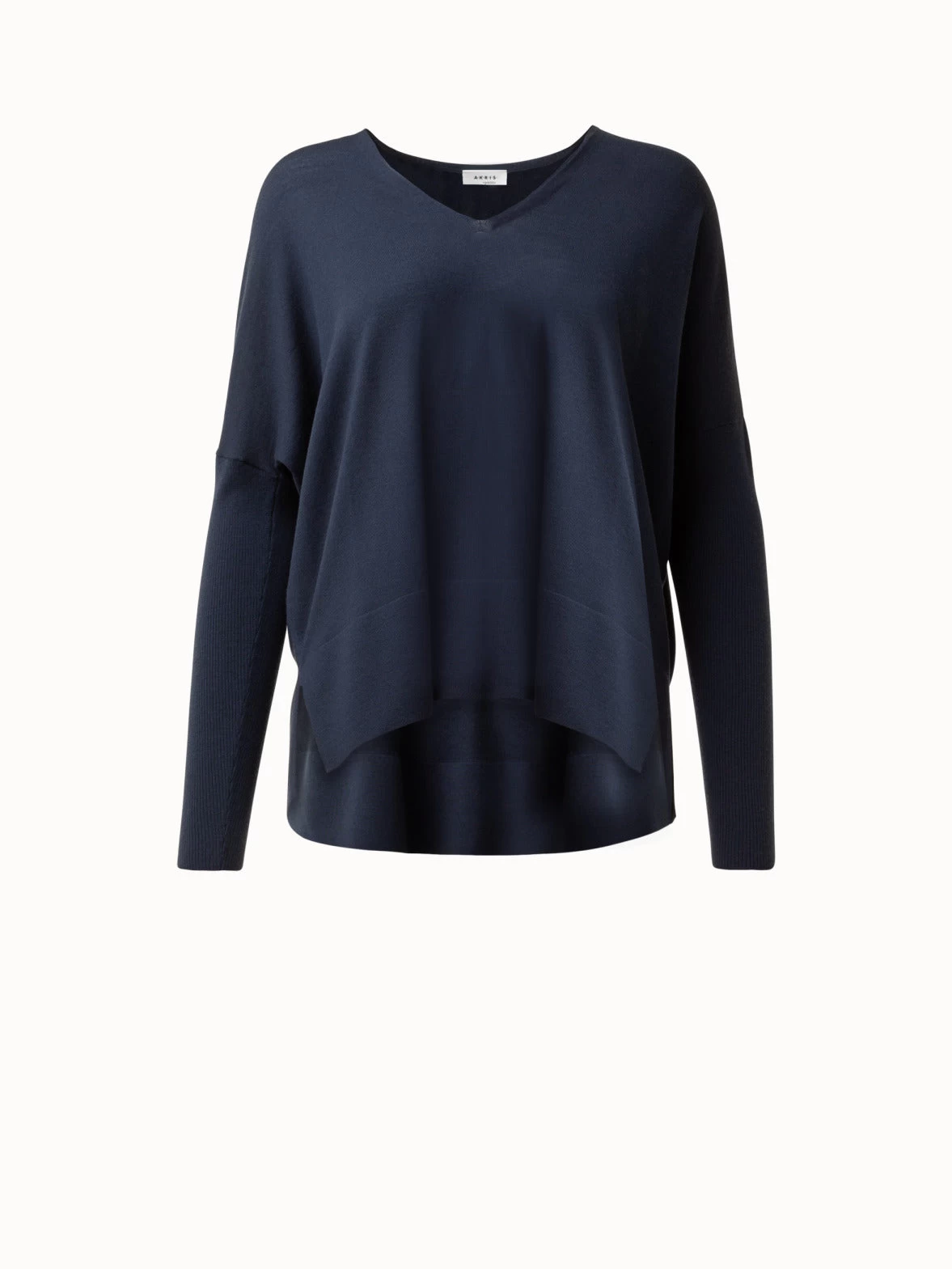 Oversized V-Neck Merino Wool Knit Pullover