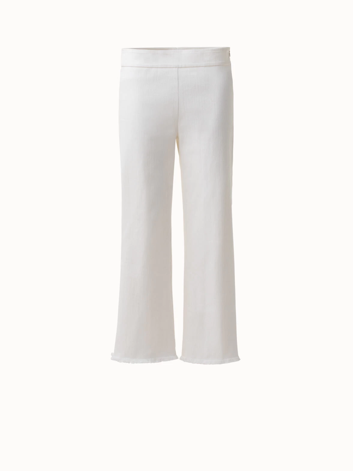 Cropped High Waisted Fringe Denim Pants