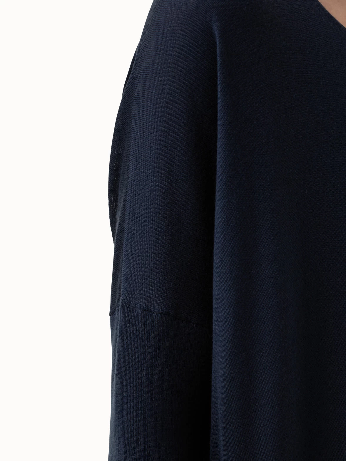 Oversized V-Neck Merino Wool Knit Pullover - Image 4