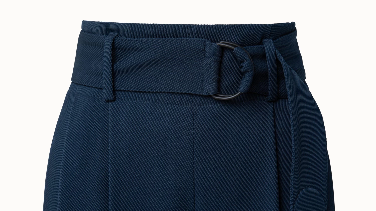 Wide Leg Belted Crêpe Sablê Pants - Image 4