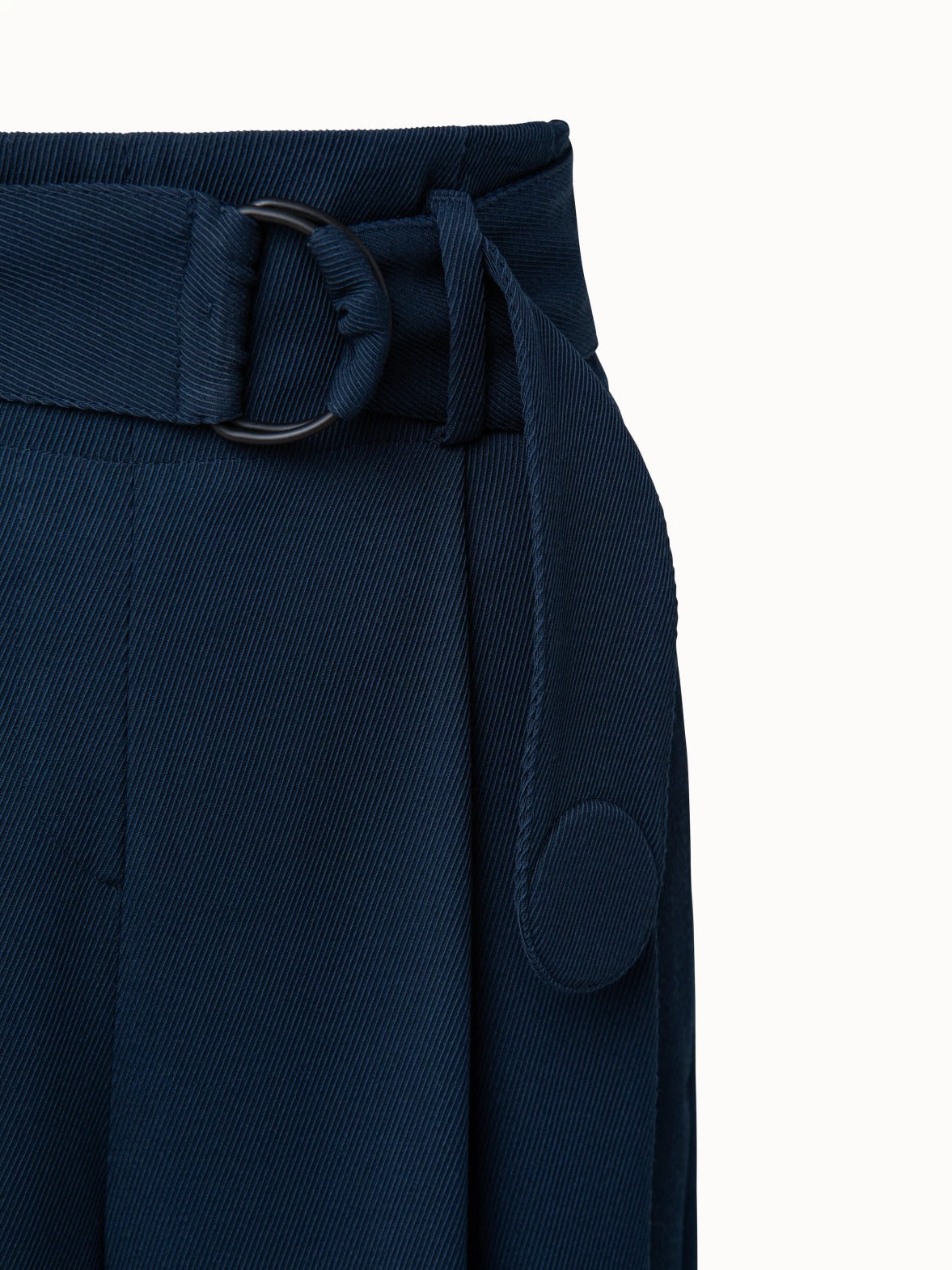 Wide Leg Belted Crêpe Sablê Pants - Image 5