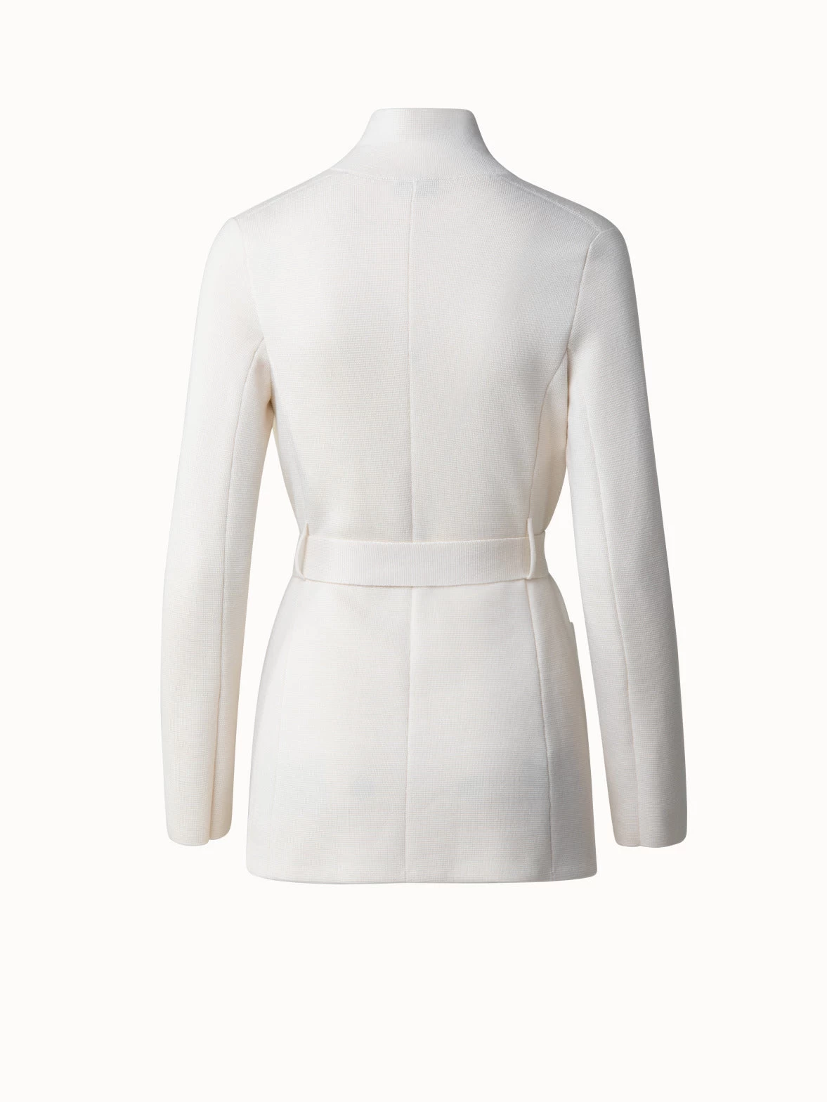 AKRIS Wool Silk Belted Knit Blazer - Image 2