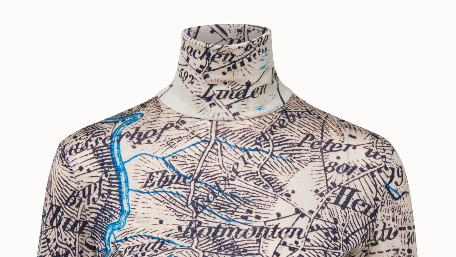 AKRIS Cashmere Silk Jersey Vintage St. Gallen Map Print - Image 4