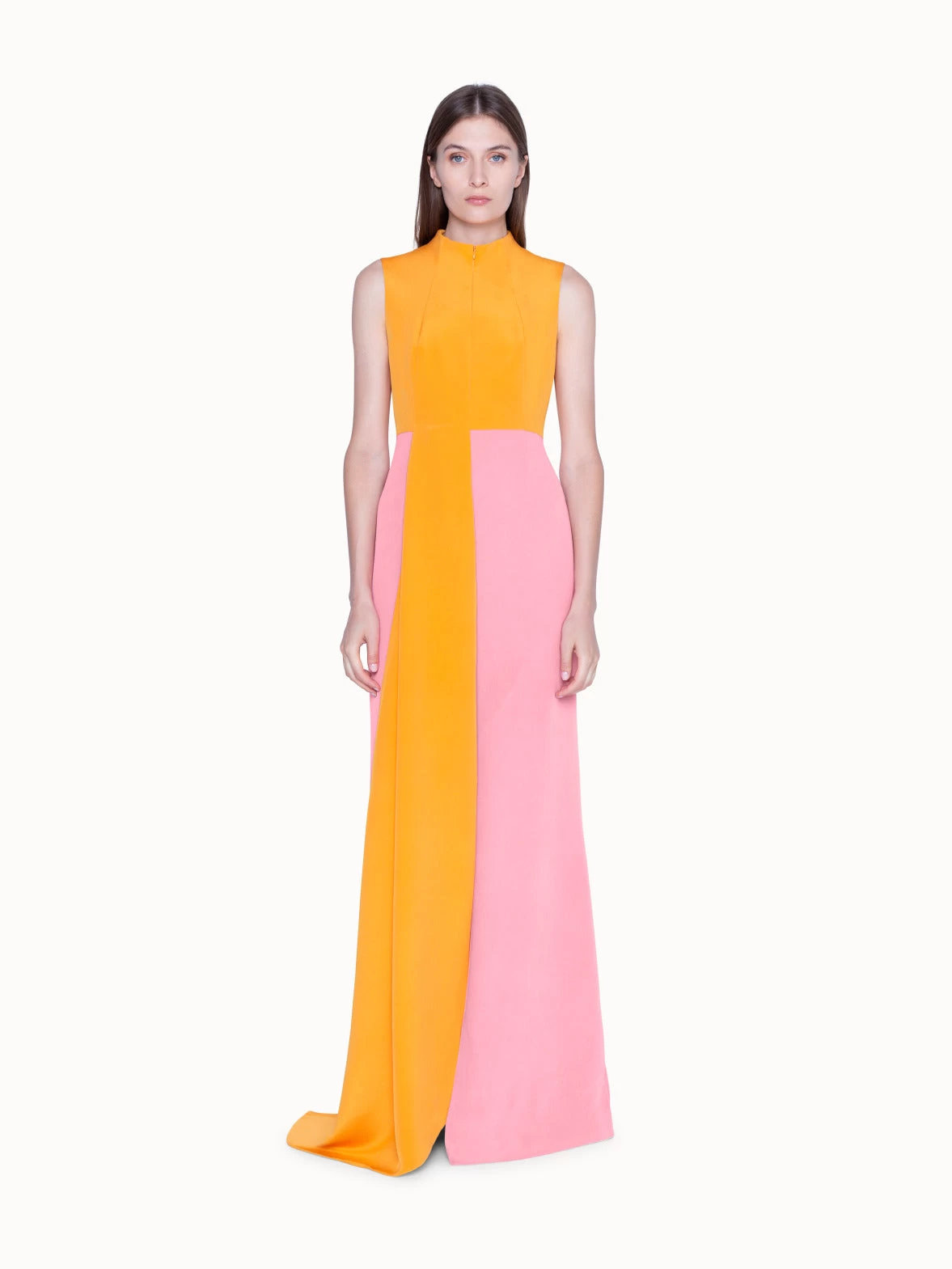 AKRIS Gown In Silk Crêpe Bi-Color With Asymmetrical Hem - Image 2