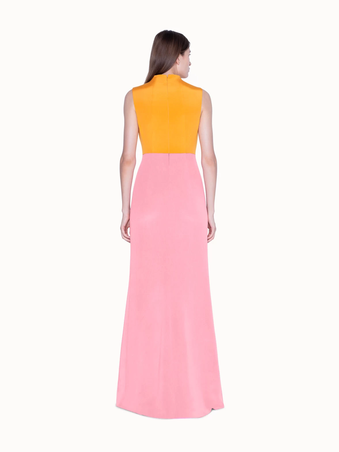 AKRIS Gown In Silk Crêpe Bi-Color With Asymmetrical Hem - Image 3