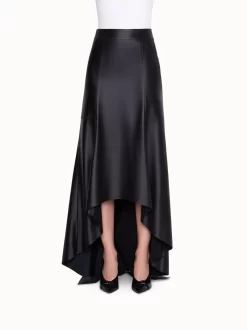 AKRIS A-Line Long Skirt In Nappa Leather