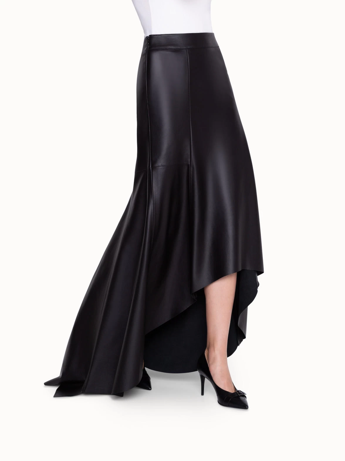 AKRIS A-Line Long Skirt In Nappa Leather - Image 3