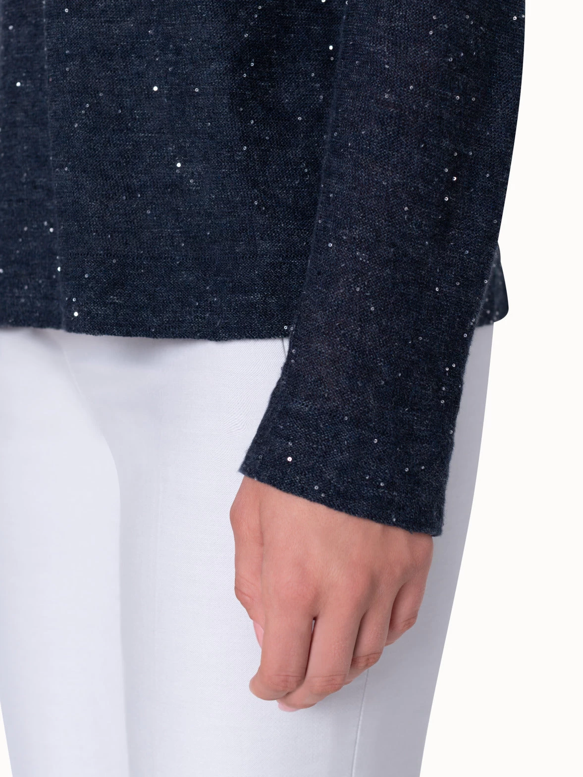 AKRIS Long Sleeve Pullover In Linen - Image 8