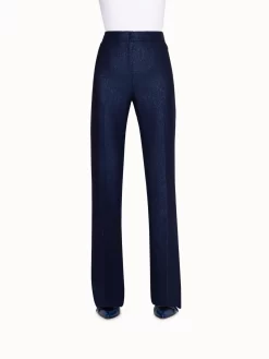 AKRIS Lurex Wool Bootcut Pants