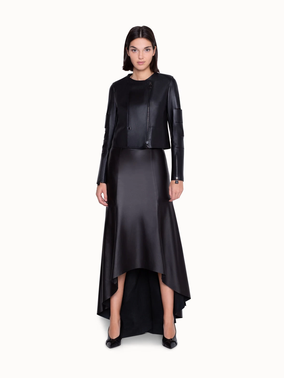 AKRIS A-Line Long Skirt In Nappa Leather - Image 4