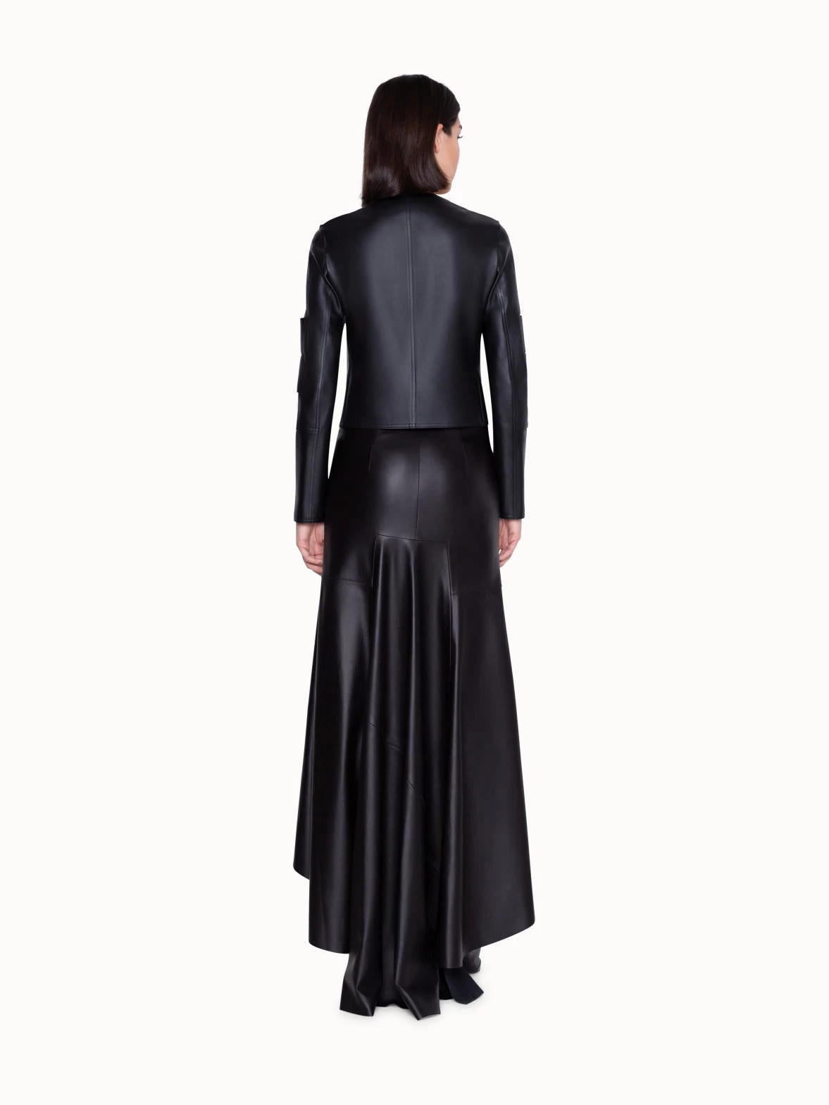 AKRIS A-Line Long Skirt In Nappa Leather - Image 5
