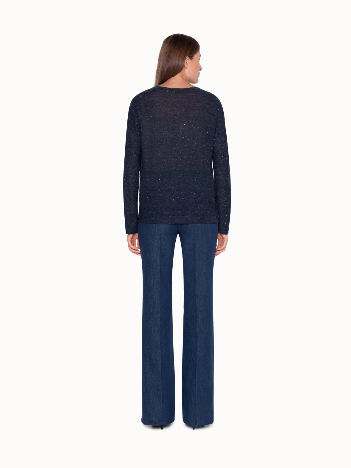 AKRIS Long Sleeve Pullover In Linen - Image 5