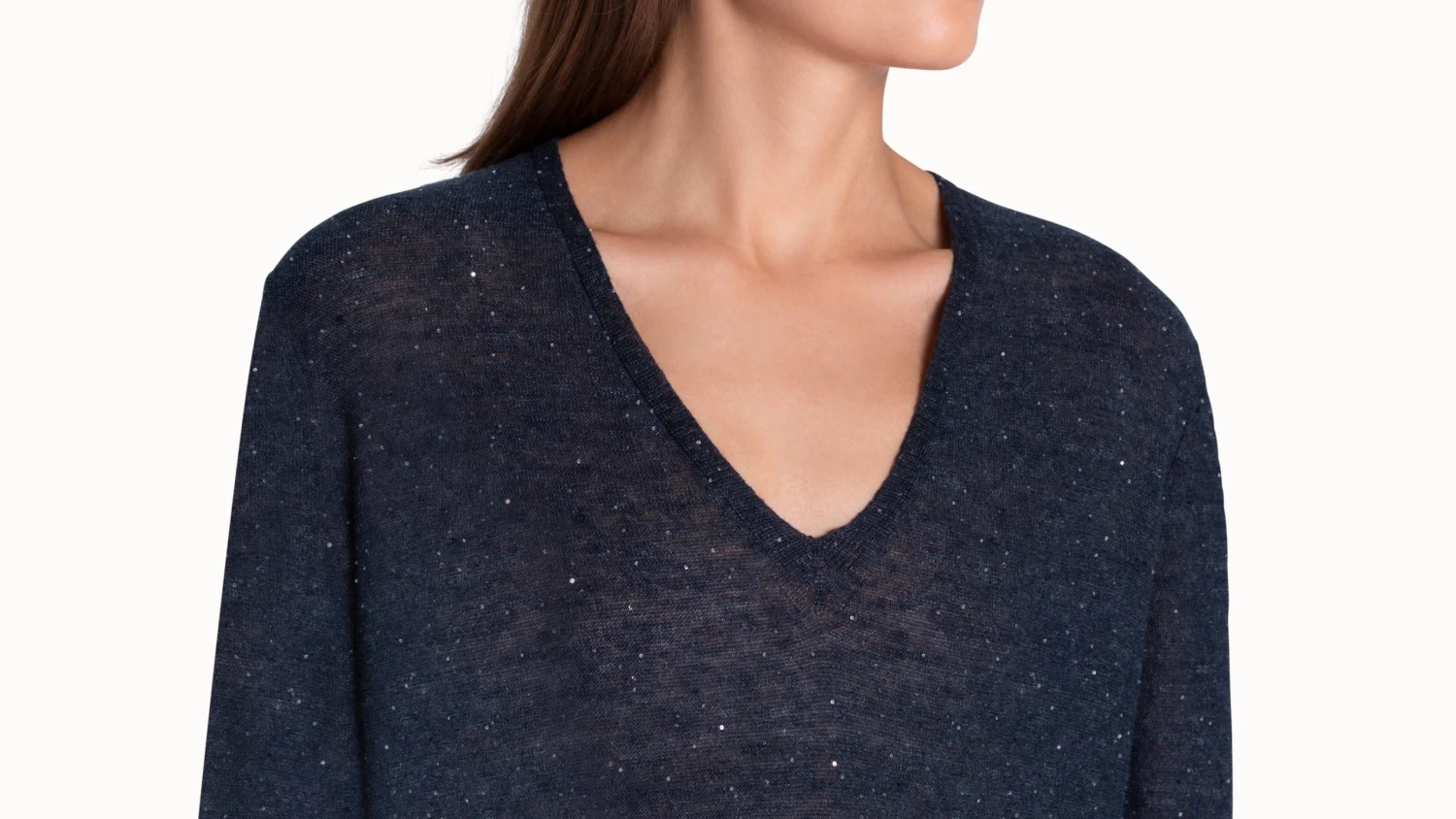 AKRIS Long Sleeve Pullover In Linen - Image 6
