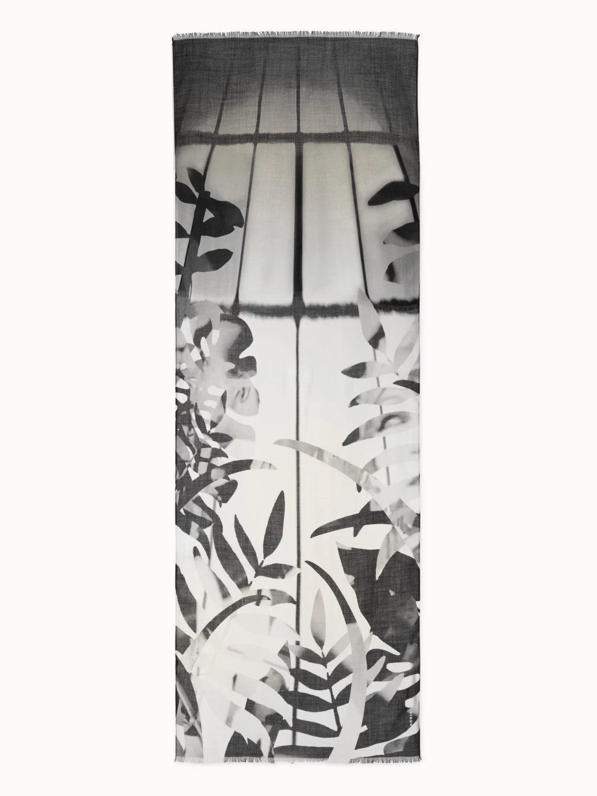 AKRIS Leaf Print Cashmere Silk Scarf