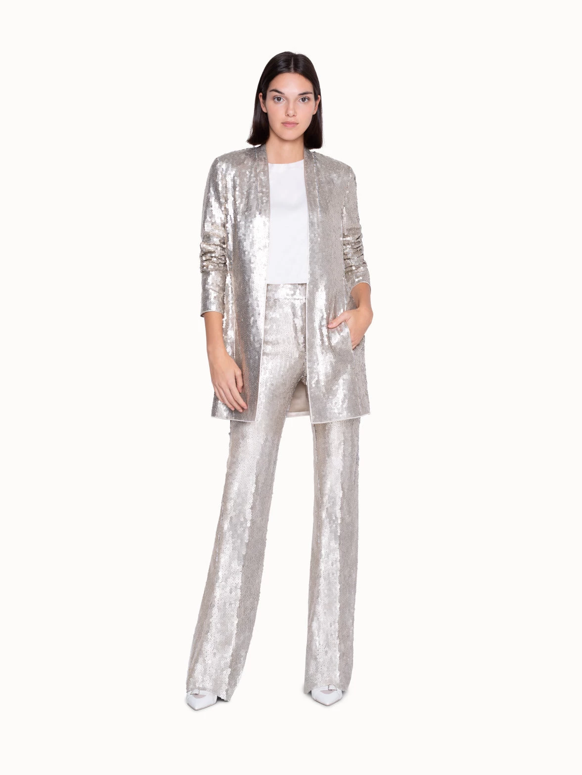 AKRIS Long Jacket In Silk With Sequins - Image 2
