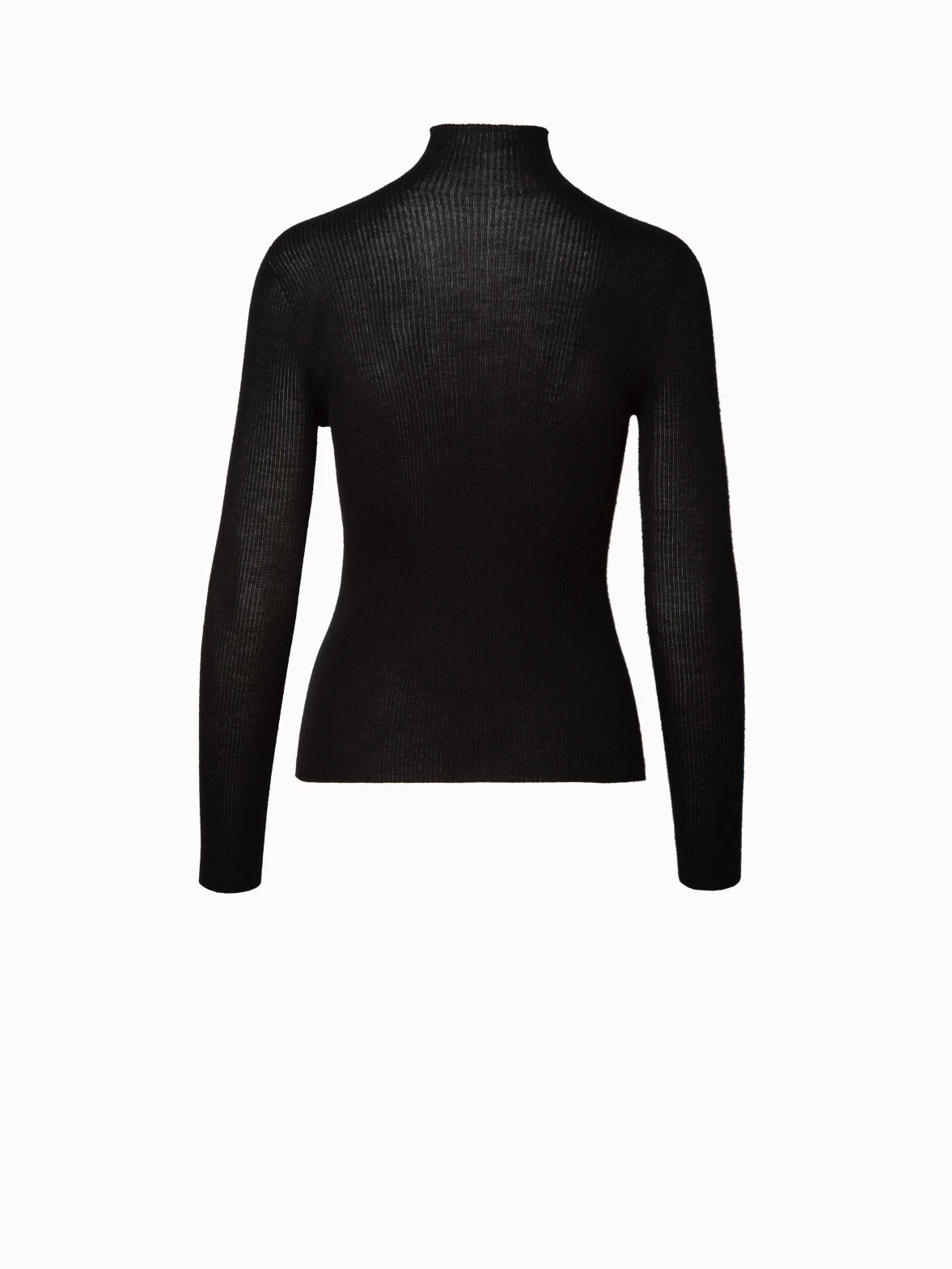 AKRIS Ribbed Cashmere Silk Mock Neck Pullover - Image 2