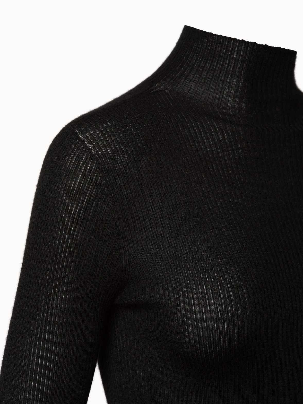 AKRIS Ribbed Cashmere Silk Mock Neck Pullover - Image 5