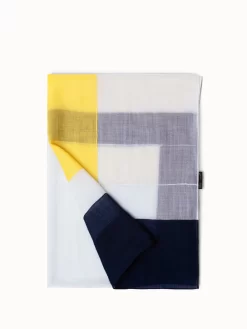 AKRIS Cashmere Silk Geometric Colorblock Scarf
