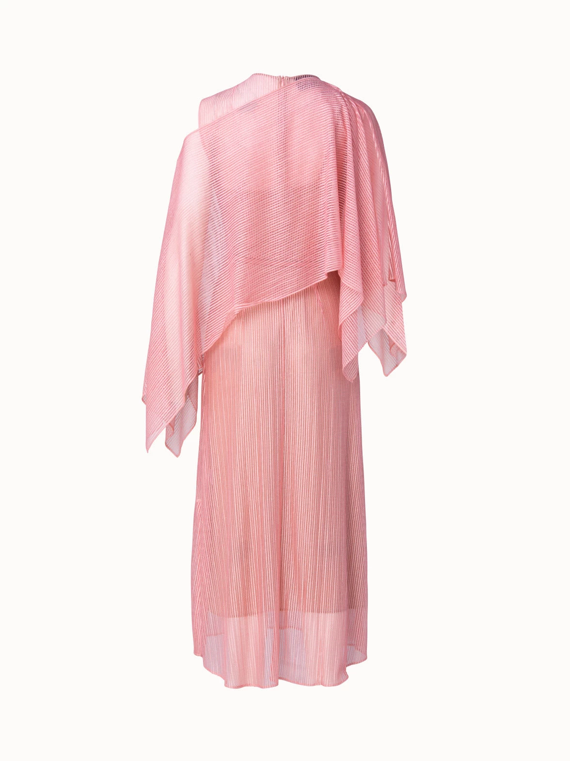 AKRIS Belted Lace Dress With Detachable Cape Scarf - Image 2