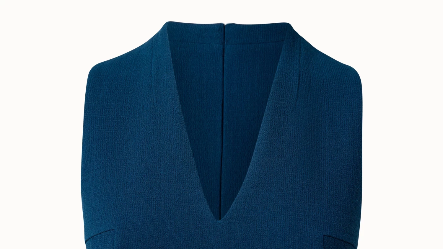 AKRIS Double Face Wool Crêpe V-Neck Sheath Dress - Image 3