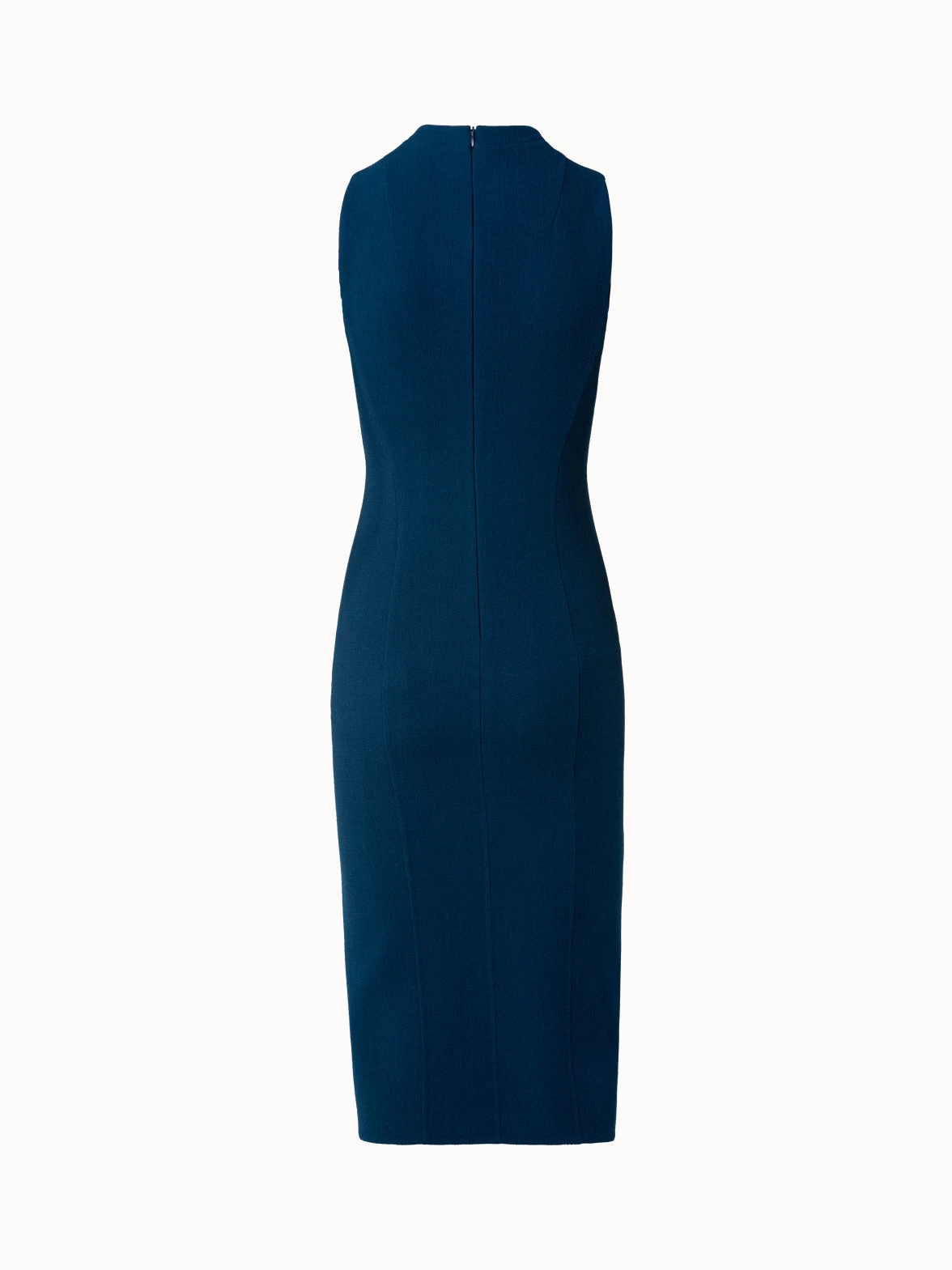 AKRIS Double Face Wool Crêpe V-Neck Sheath Dress - Image 2