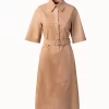 AKRIS Leather Polo Shirtdress