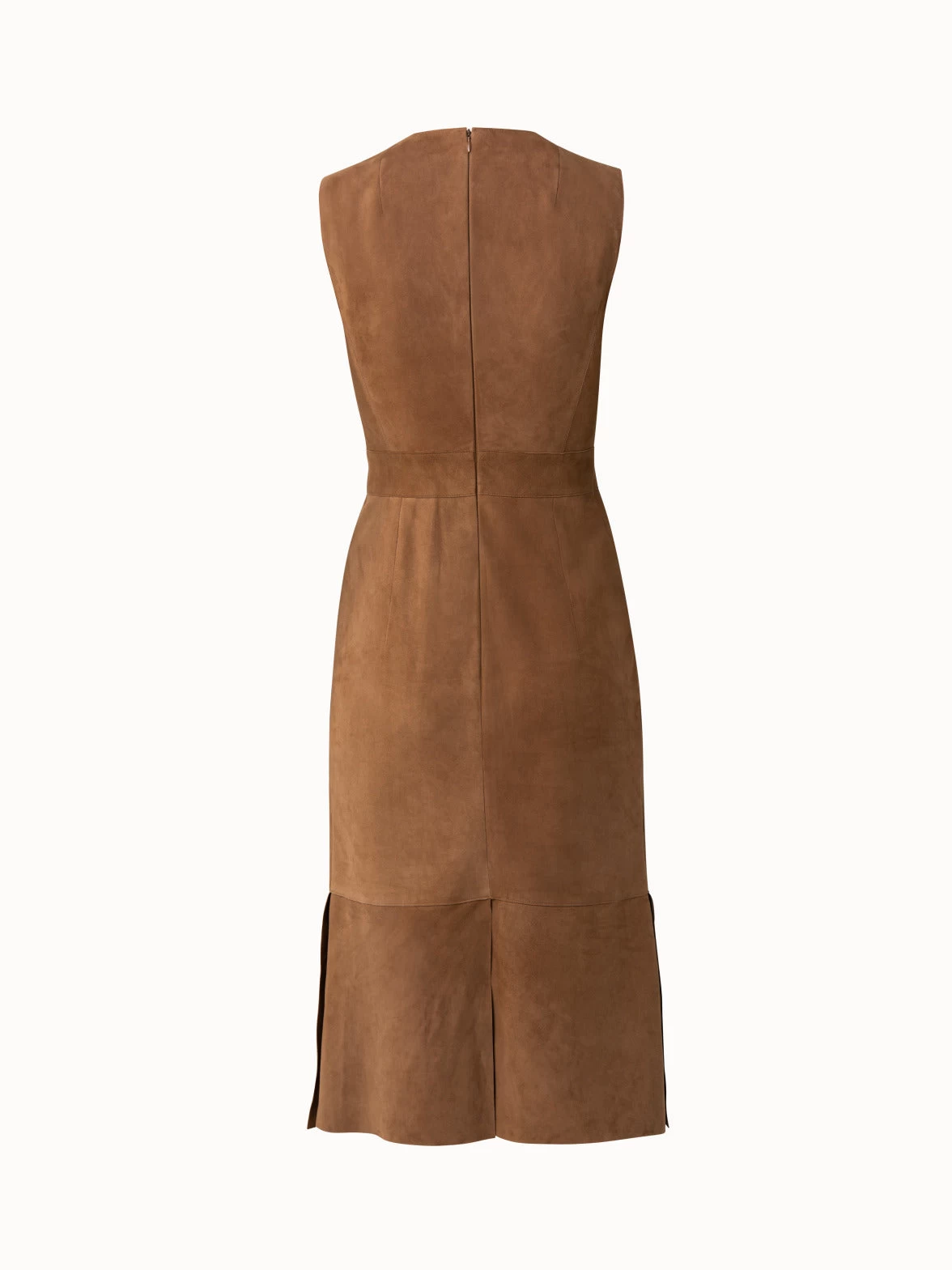 AKRIS Sleeveless Suede V-Neck Dress - Image 2