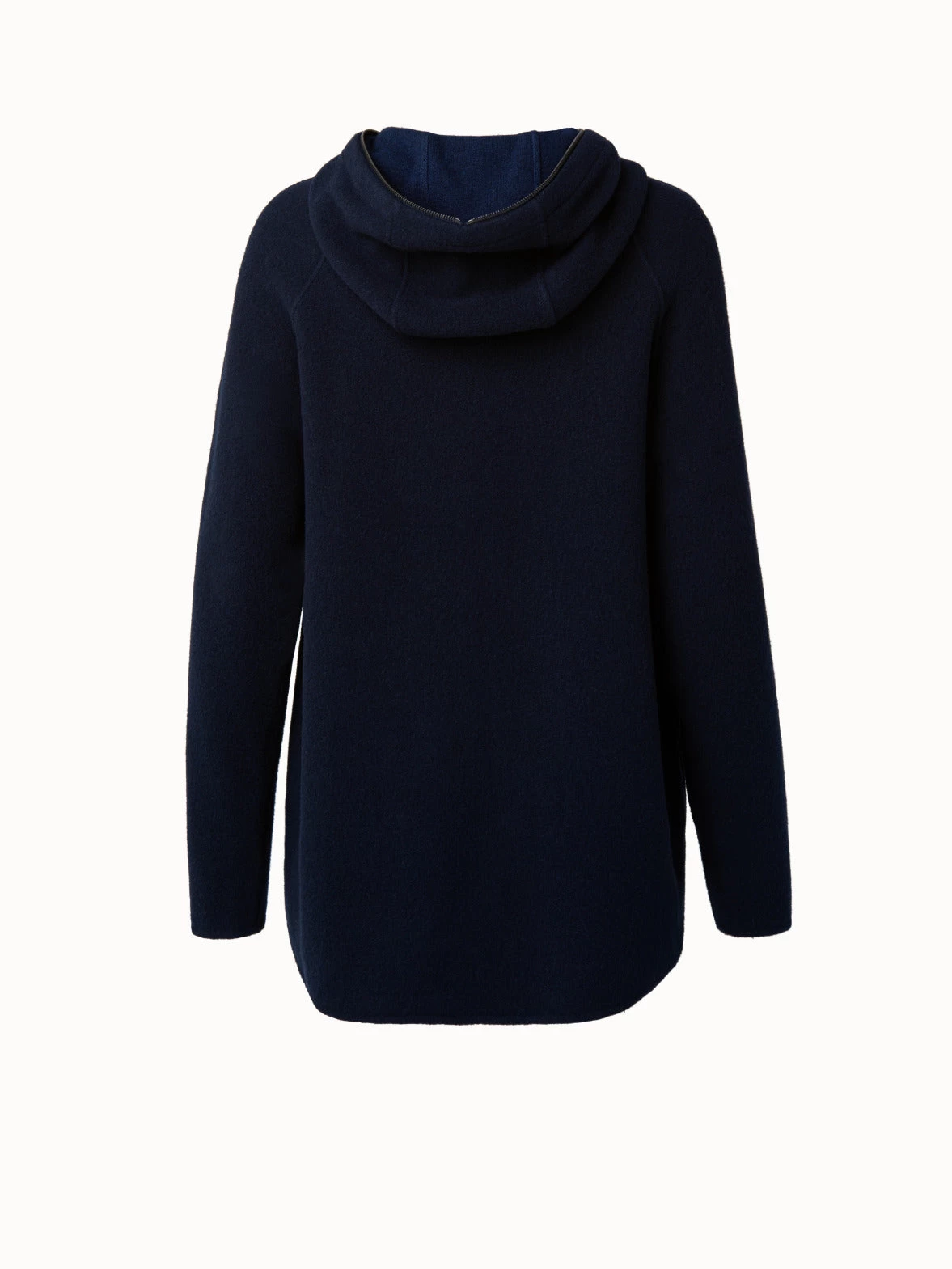 AKRIS Long Cashmere Wool Techno Jersey Zip Hoodie - Image 2