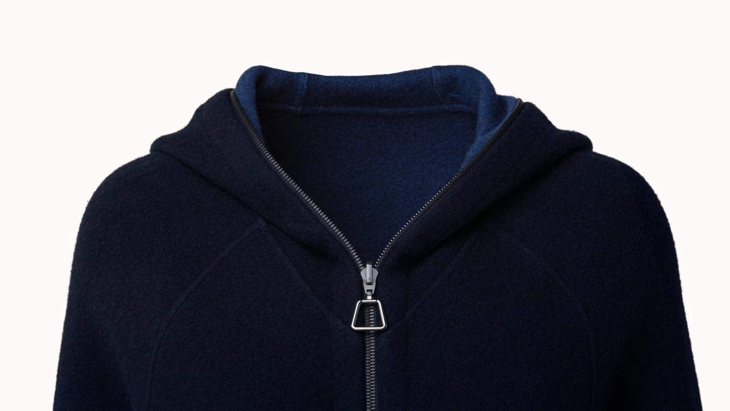 AKRIS Long Cashmere Wool Techno Jersey Zip Hoodie - Image 3
