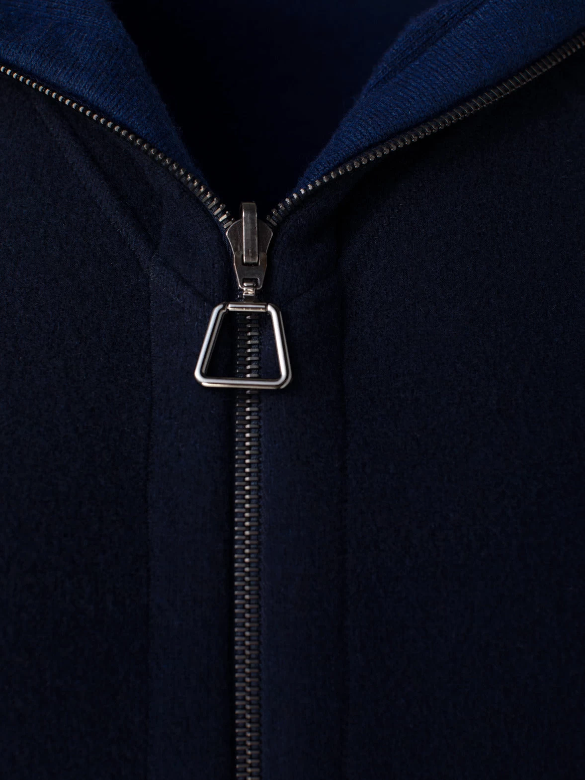 AKRIS Long Cashmere Wool Techno Jersey Zip Hoodie - Image 4