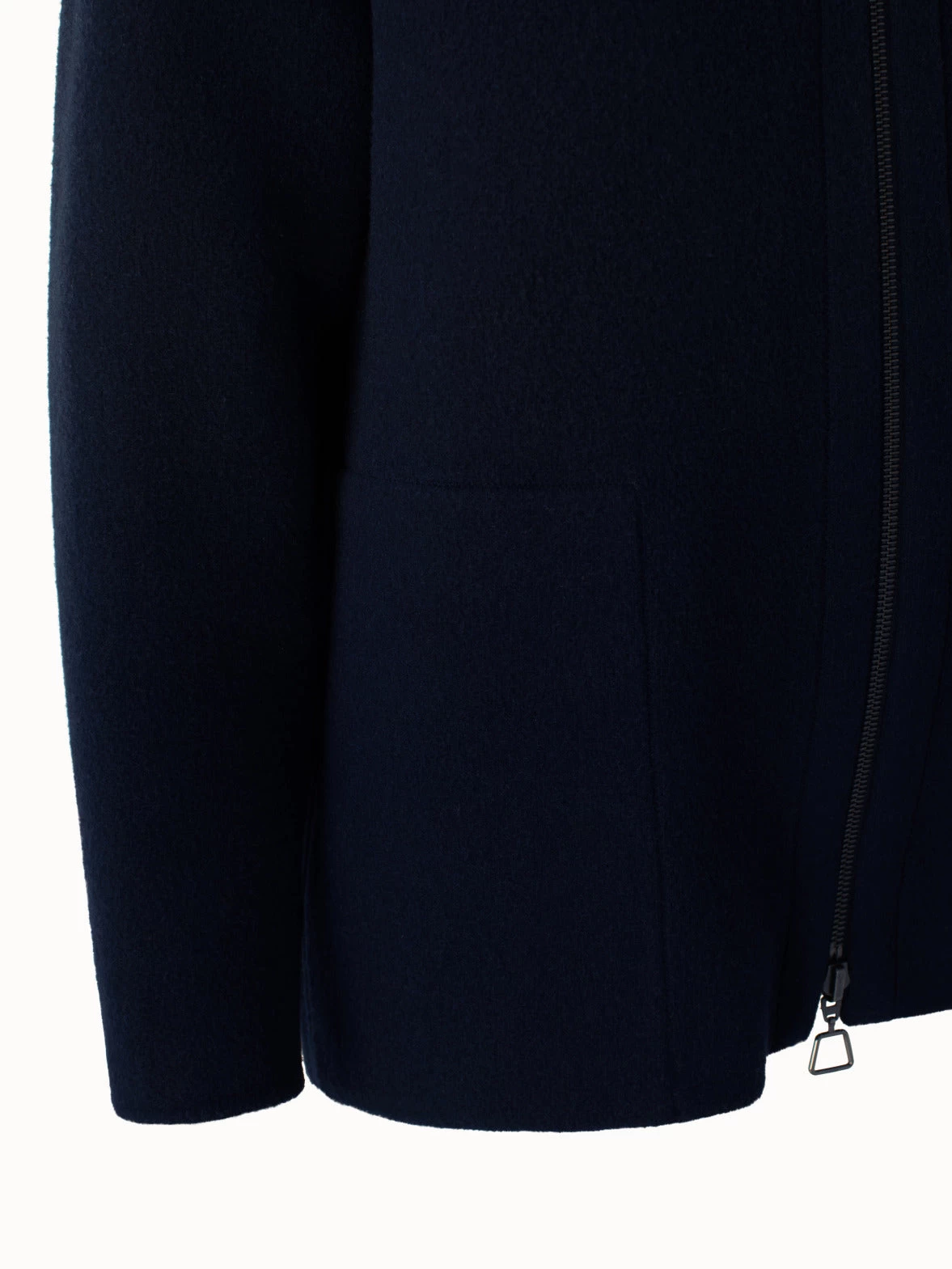 AKRIS Long Cashmere Wool Techno Jersey Zip Hoodie - Image 5