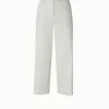 AKRIS Cropped Cotton Silk Double Face Wide Leg Pants