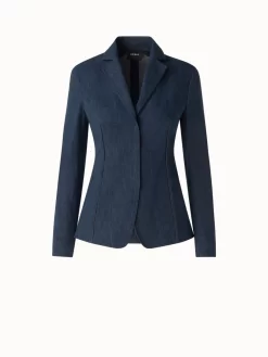AKRIS Denim Blazer In Cotton