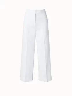 Wide Leg Cropped Cotton Pants