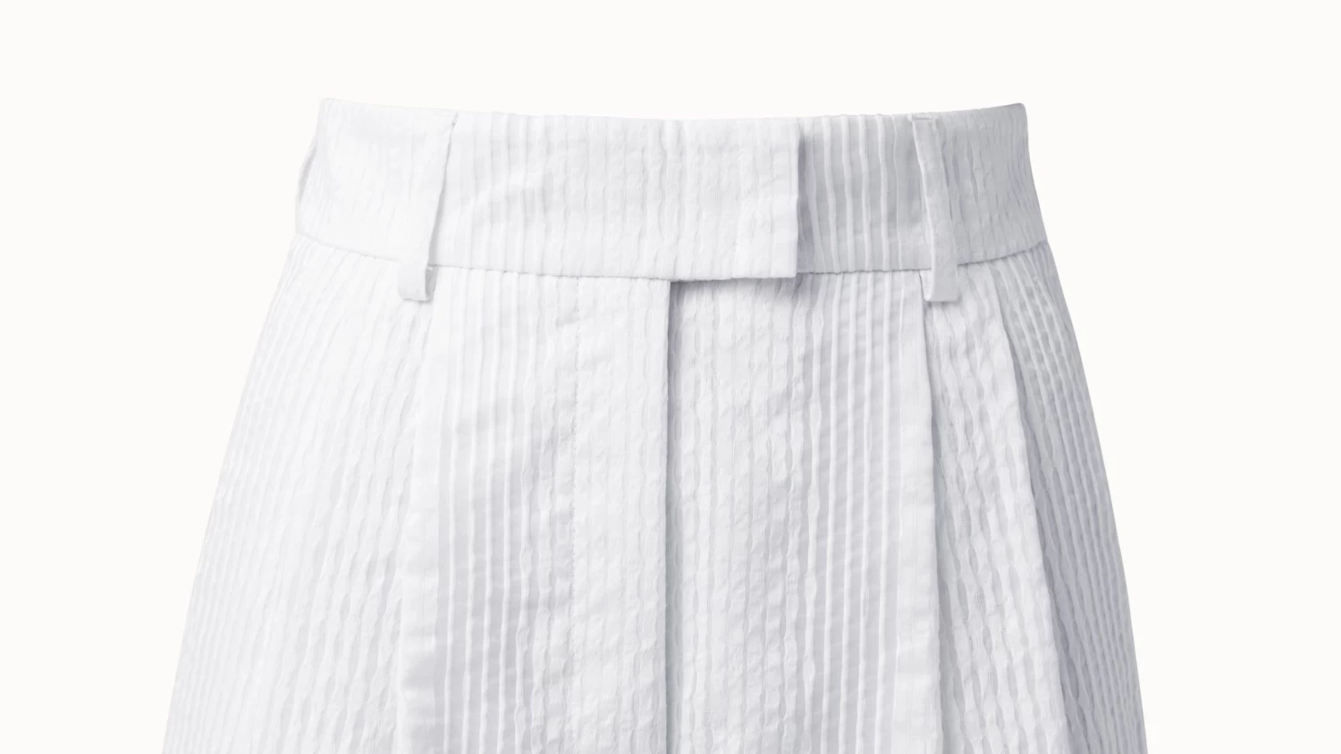 AKRIS Cotton Organza Jacquard Striped Shorts - Image 4