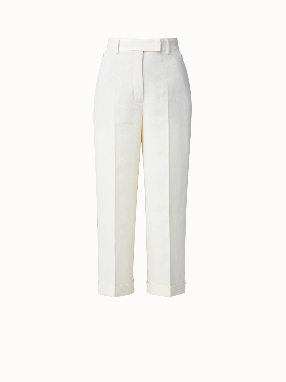 AKRIS Cropped Linen Wool Double Face Pants